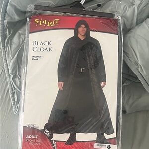 Spirit Midnight Black Hooded Cape